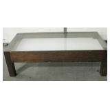 Large Wood & Glass Shadow Box Coffee Table