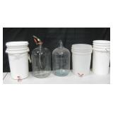5pc At Home Beer Brewing Buckets & Carboys