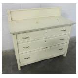 Vintage Brass & Wood 3 Drawer Dresser