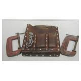 7" X 9.5" Leather Pouch & 2 C-Clamps