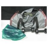 Gym Work Out Bag & Dumbells
