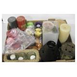 Various Candles & Candle Holders Metal & Glass