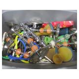 Bin of Glass Hookahs w/ Hoses & Accessories