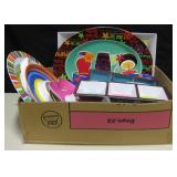 Various Decorative Plastic Party Trays & Plates