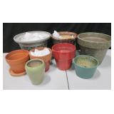 8 Various Ceramic Terracotta Resin Planter Pots