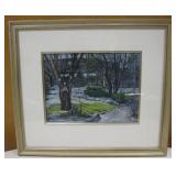 18.5" X 16.5" Framed Blue Trees Art