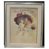 Coors Lady In The Red Hat Framed Repro Art