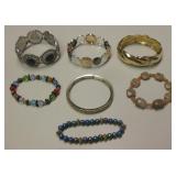 Lot Of 7 Fashion & Beaded Bracelets