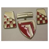 Vintage Trifari Enameled Medal Brooch w/ Earrings