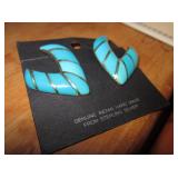 Sterling Silver Hooves Form Turquoise Earrings