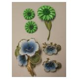 2 Sets - Vintage Fashion Jewelry Brooch & Earrings