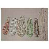 8 Vintage Beaded Fashion Necklaces