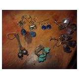 5 Pairs of Lapis, Amethyst, Turquoise Earrings