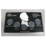 Lincoln 1943 Steel Cents Collection - P, D & S