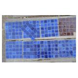 Box of Blue & Brown Ceramic 2"x2" Floor / Wall Til