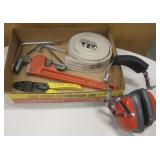 Winchester Earmuffs, Strap, Pipe Wrench, etc