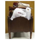 Wooden Magazine Rack & Various Home Fabrics