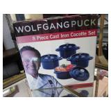 NIB Wolfgang Puck 8pc Cast Iron Cocotte Set