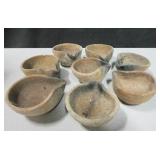 Lot of Vintage Clay Oil Lamps Or Small Crucibles