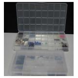2 Plastic Organizers w/ Various Costume Beads