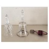 Red Cut to Clear Glass Decanter Top & Glass Bells