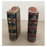 2 VNTG Mini Porcelain Book Form Whiskey Flasks