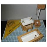 Vintage Wooden Miniature Bathroom Furniture