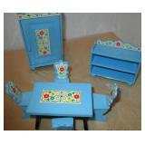 VNTG Miniature Blue Plastic Bedroom Furniture
