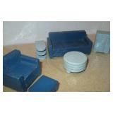 VNTG Miniature Light / Dark Blue Wooden Furniture