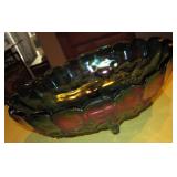 Carnival Glass Oval Fruit Bowl - 12" x 8.5"