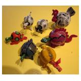 7 Hand Painted Bobblehead Animals