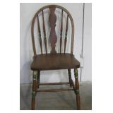 Vintage Two Tone Antique Dining Chair, 34.5"H