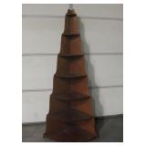 Vintage 7 Tier Corner Wooden Shelf, 77"H