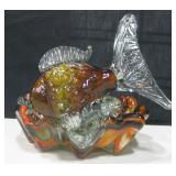 VNTG Fish & Shell Glass Art Candy / Soap Dish