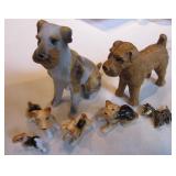VNTG Porcelain Terrier Dog Form Sculptures