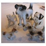 VNTG Porcelain Terrier Dog Form Sculptures
