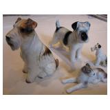 VNTG Porcelain Terrier Dog Form Sculptures