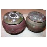 2 Small Pottery Pieces Signed J. Diller