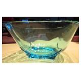 6" x 6" x 3" Blue Glass Bowl