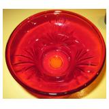 5.25" Diameter Red Glass Bowl