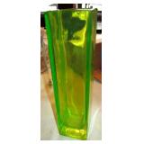 8" Tall Green Glass Vase - Not UV Light Reactive