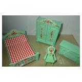 VNTG Plastic Green Bedroom Furniture & Bed
