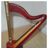 Miniature Wooden Harp, 7" x 5"