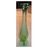 Vintage 8" Tall Vaseline Glass Bud Vase