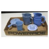 Ceramic Blue Tone USA Marked Pitchers, Table Items