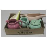 Vintage Ceramic Gravy Bowls, Pitchers & Kettle