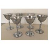6 Stainless Steel Chrome Chalices, 4.75"