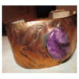 Copper w/ Purple Stone Handmade Bracelet