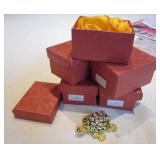 5 Faux Gem Stone Inlay Turtle Pill Boxes