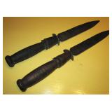 2 Vintage Knives w/ Wood Handles - 12" Long